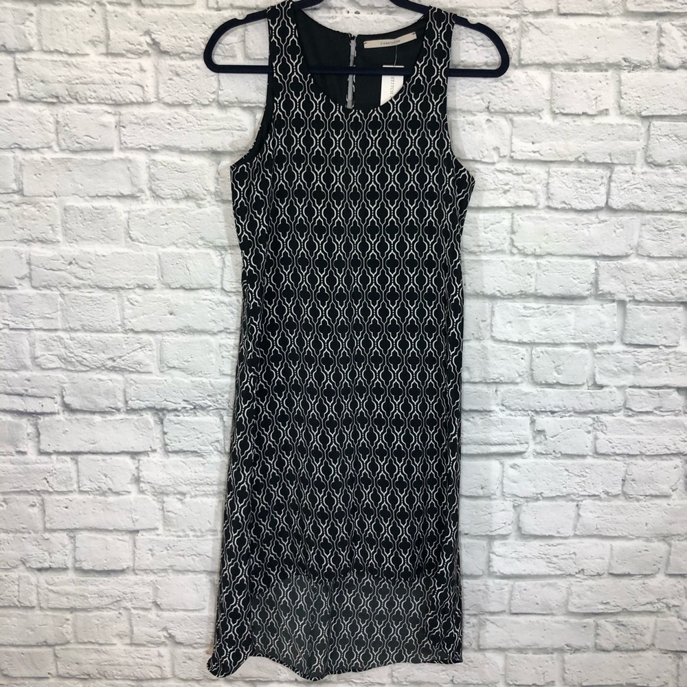 41 Hawthorn Stitch Fox Black White Hi Low Dress